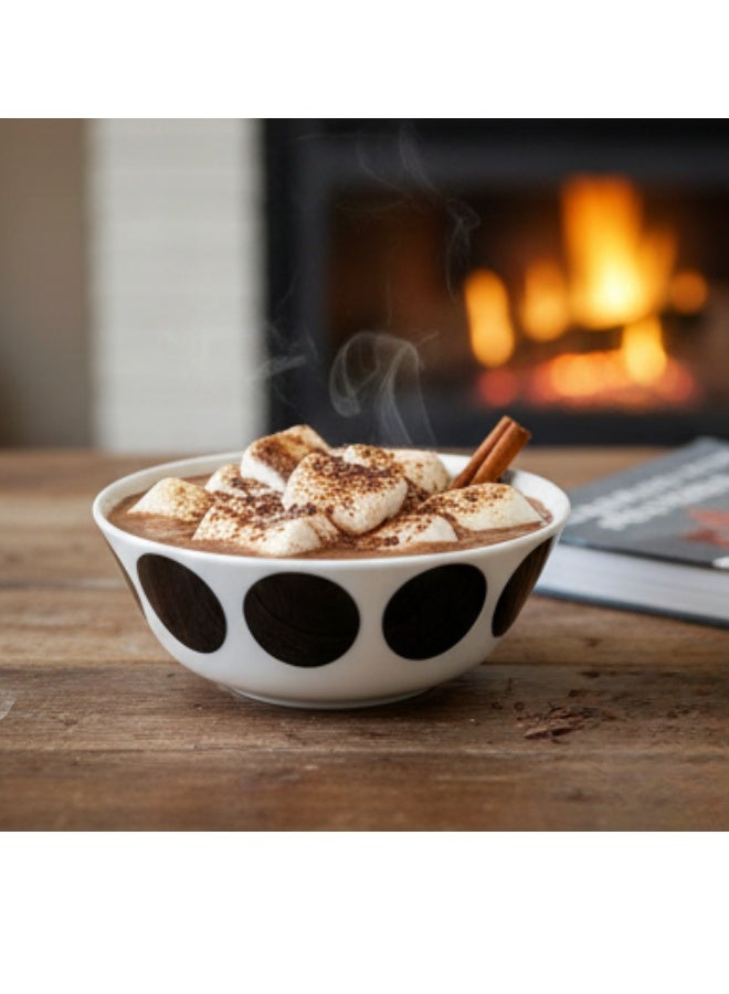 Stylish Tempered Glass Bowl 15 cm – Stackable, Clear Glass with White and Black Dots, Dishwasher and Microwave Safe - Image 3